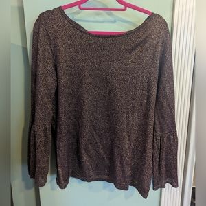 Calvin Klein purple sparkly flowy long sleeve top